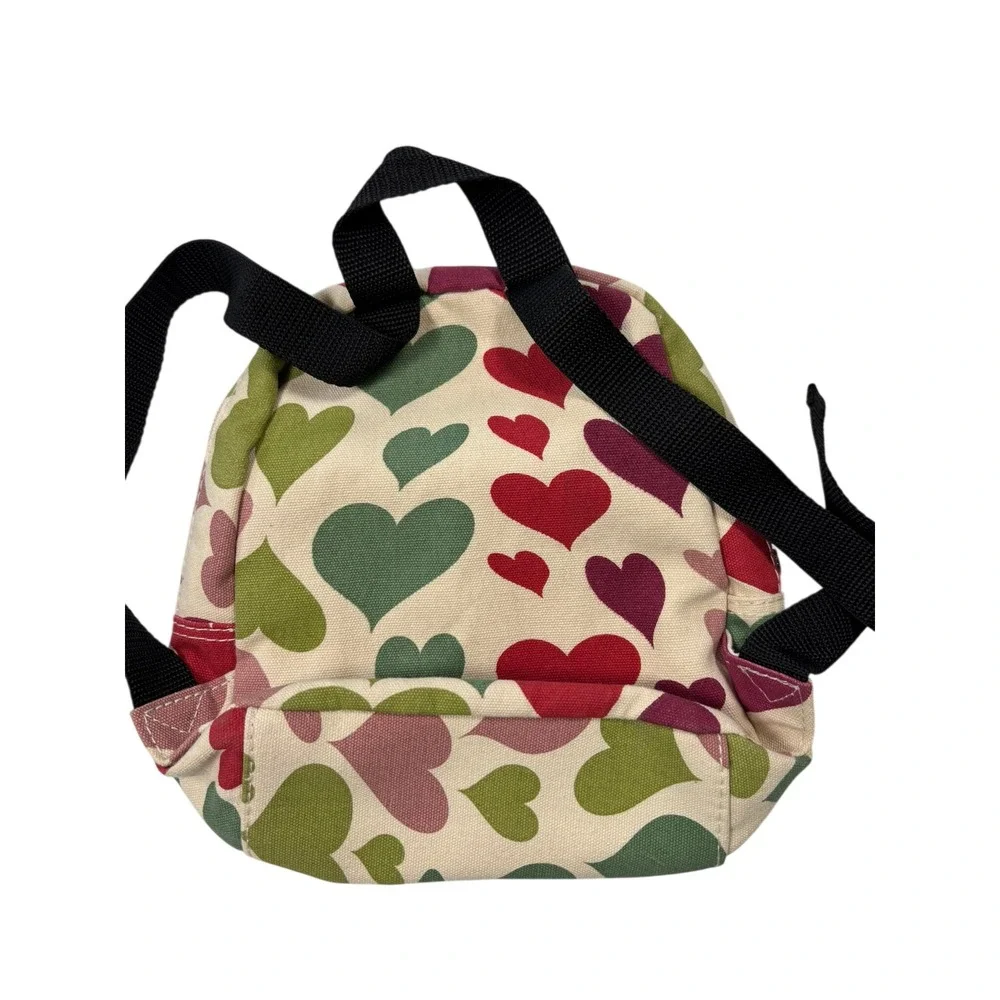 Bungalow 360 Mini Backpack Multi Color Heart Print Canvas‎ Vegan